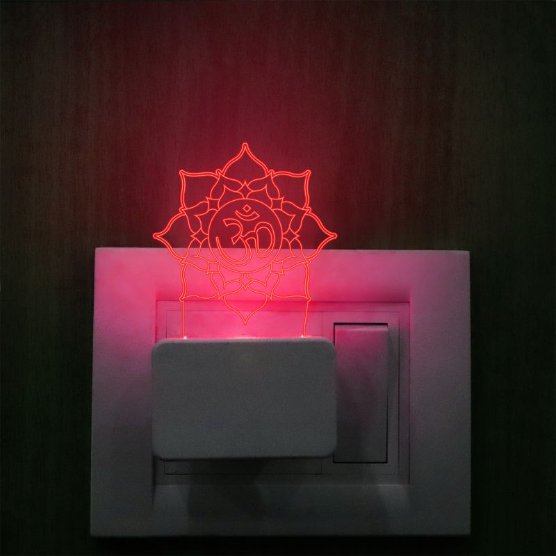 Om Text Plug In Night Lamp