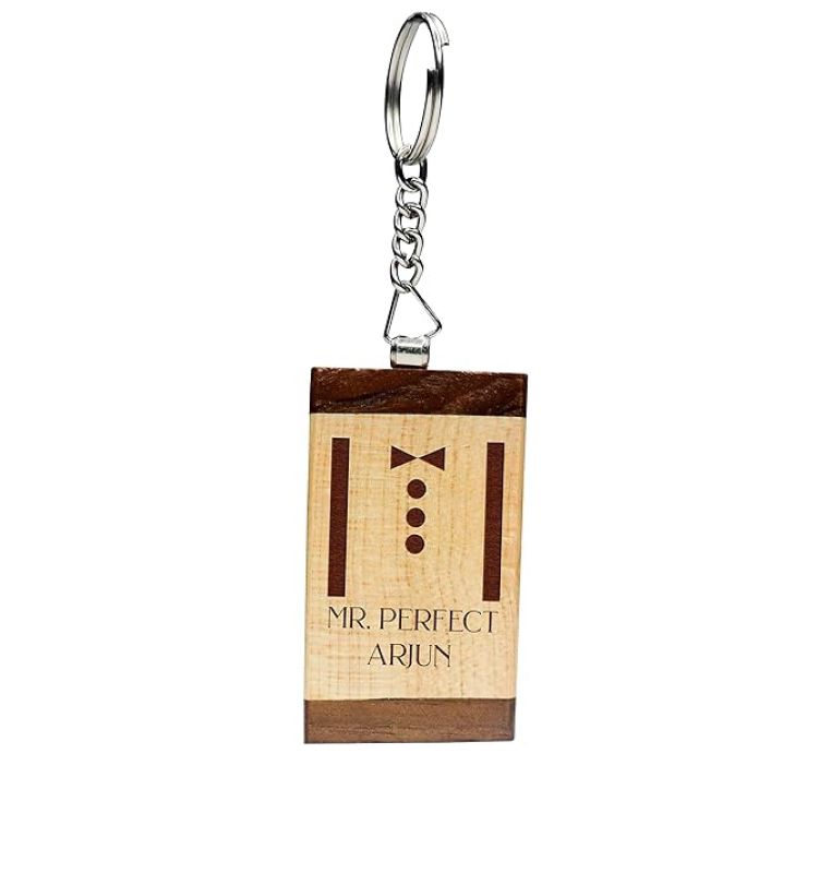 Wooden Key Chain Of The Suit Pattern (Customized)