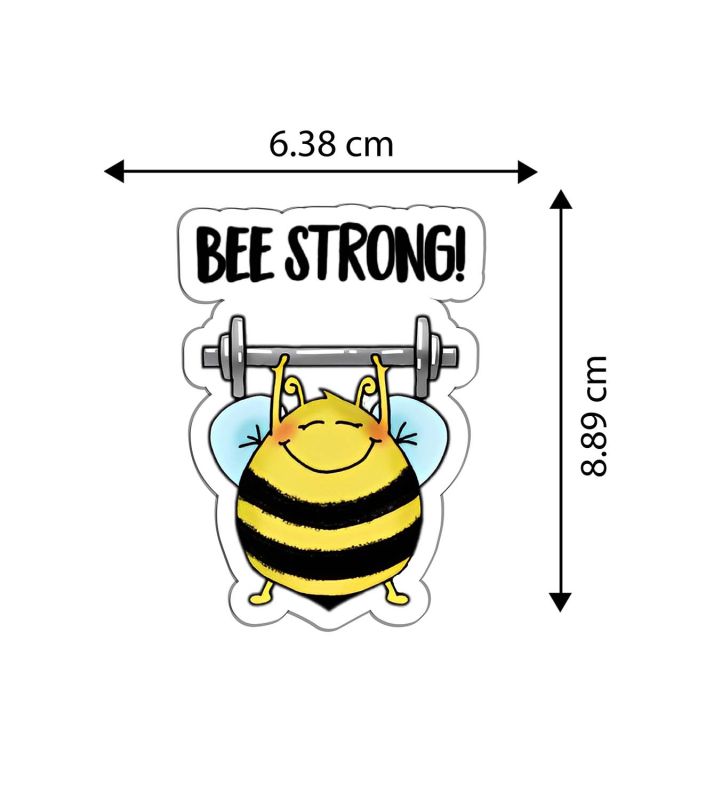 Bee Strong Text Magnet Sticker For The Decoration