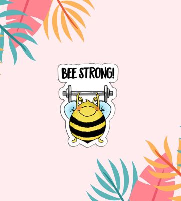 Bee Strong Text Magnet Sticker For The Decoration