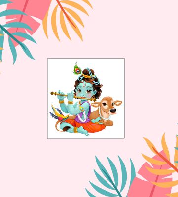 Baby Krishna Magnet Sticker For The Decorations