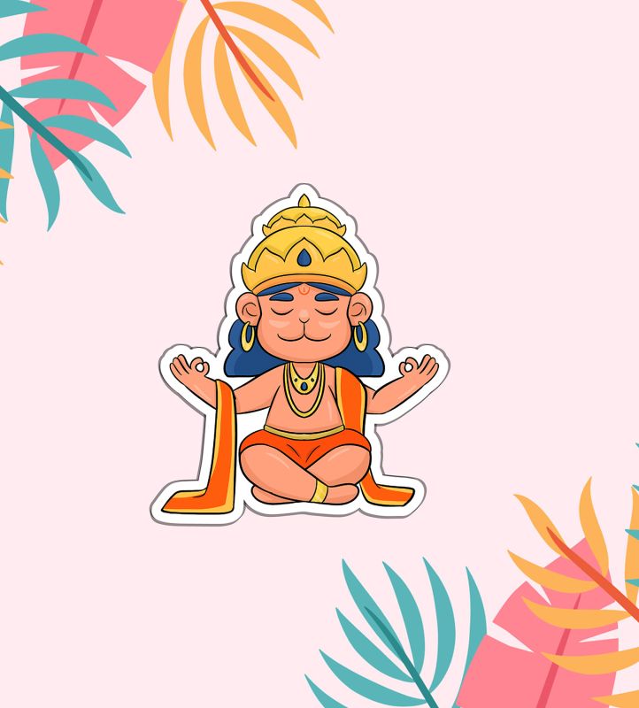 Bal Hanuman Magnet Sticker For The Decoration