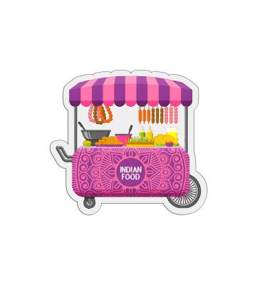 Street Foot Cart Magnet Sticker For The Decoration