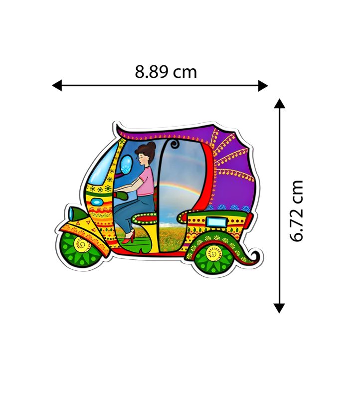 Rickshaw Design Magnet Sticker For The Decorations