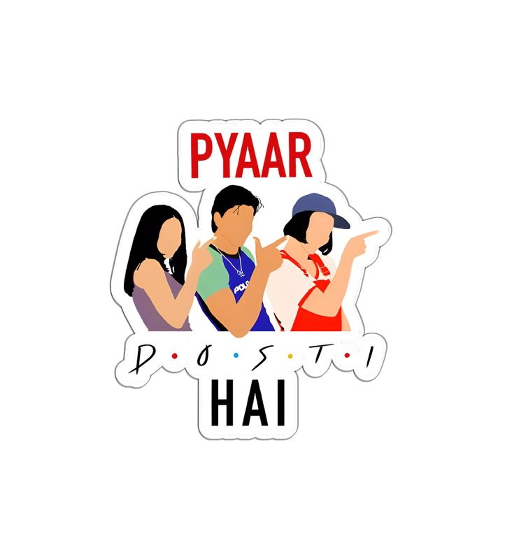 Pyaar Dosti Hai Text Magnet Sticker For The Decorations