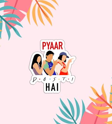 Pyaar Dosti Hai Text Magnet Sticker For The Decorations