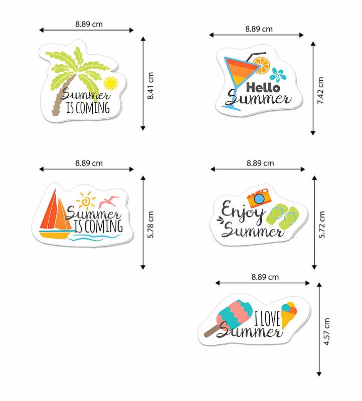 Shinny Summer Magnet Sticker For The Decorations (Pack Of 5)