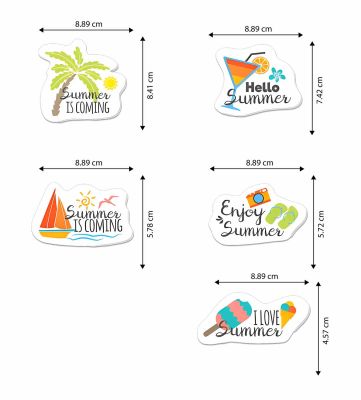 Shinny Summer Magnet Sticker For The Decorations (Pack Of 5)