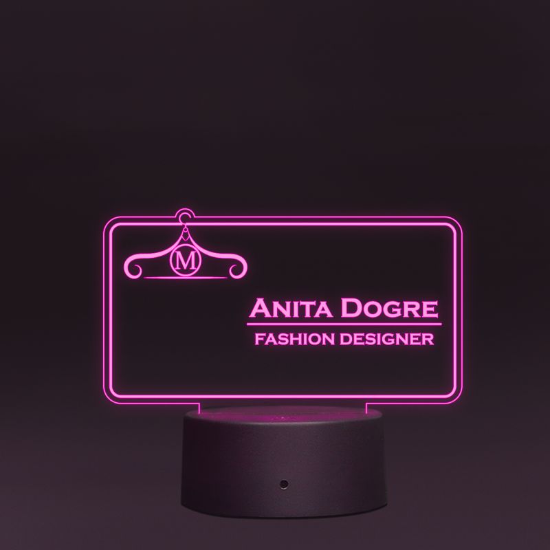 Fashion Designer Name Plate Withe Customized Name