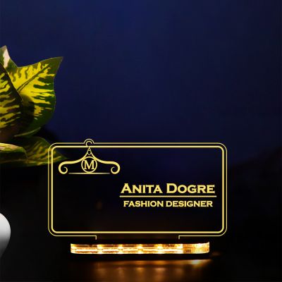 Fashion Designer Name Plate Withe Customized Name