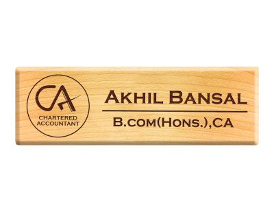 Chartered Accountant Wooden Name Plate