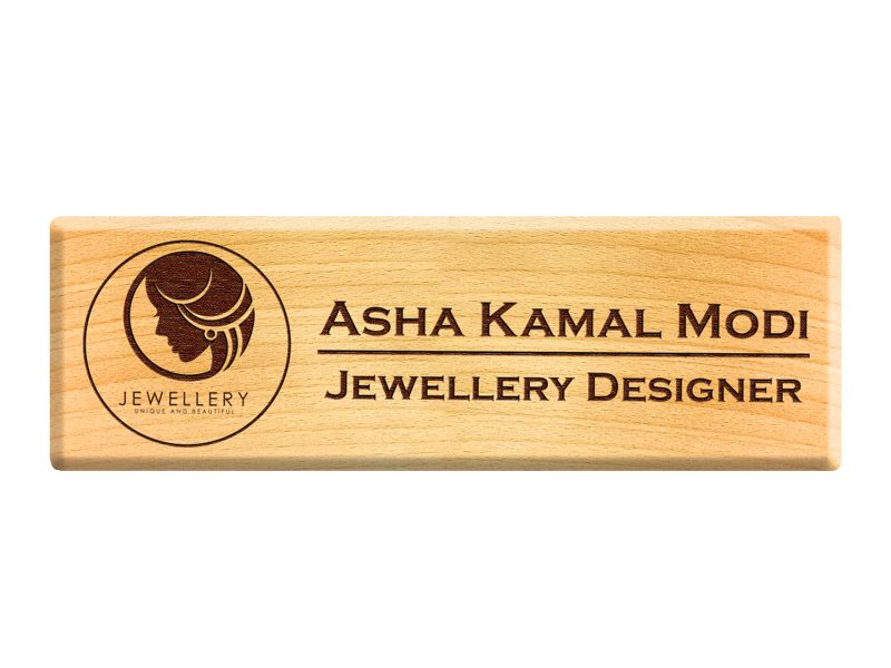 Jewellery Designer Wooden Name Plate