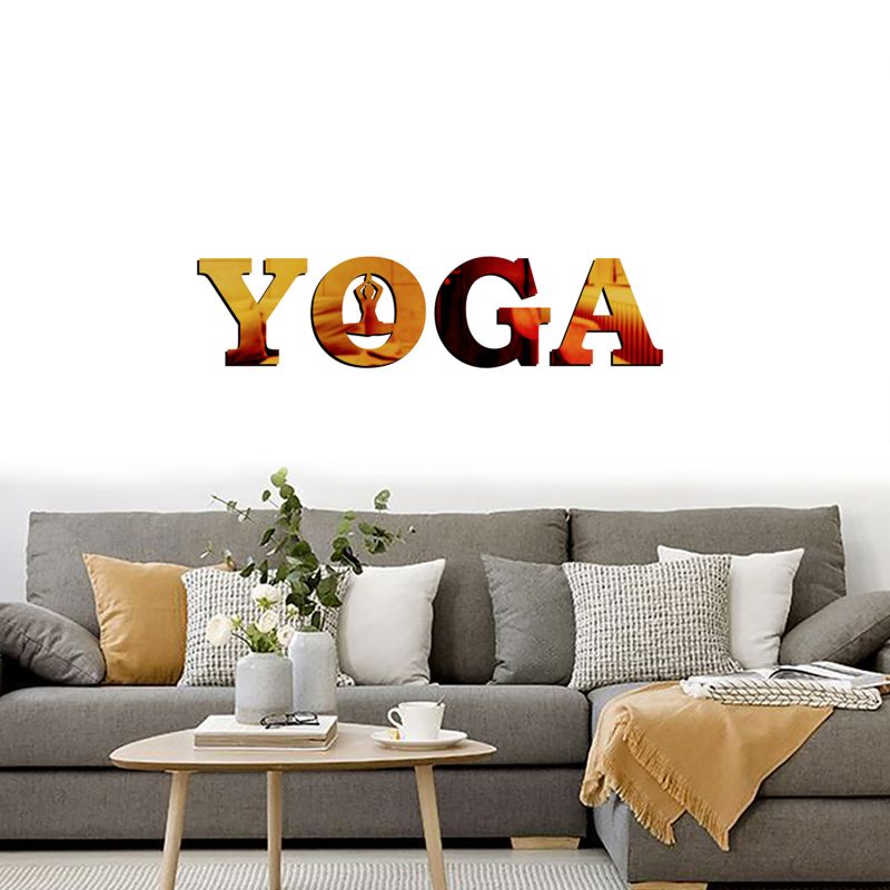 Yoga Text Design Wall Mirrior Stickers