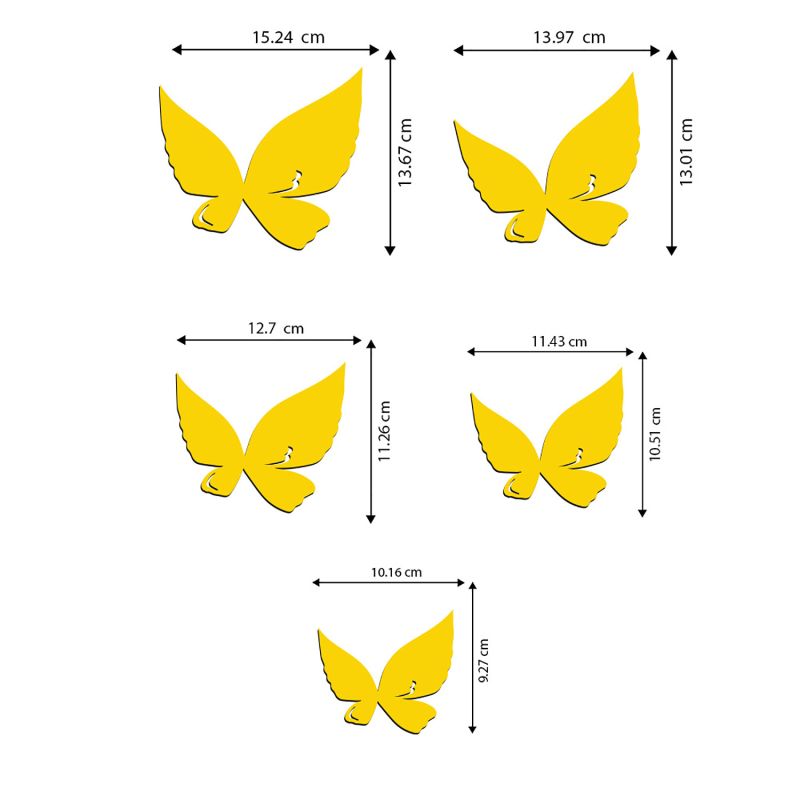 Golden Butterfly Pattern Mirrior Sticker