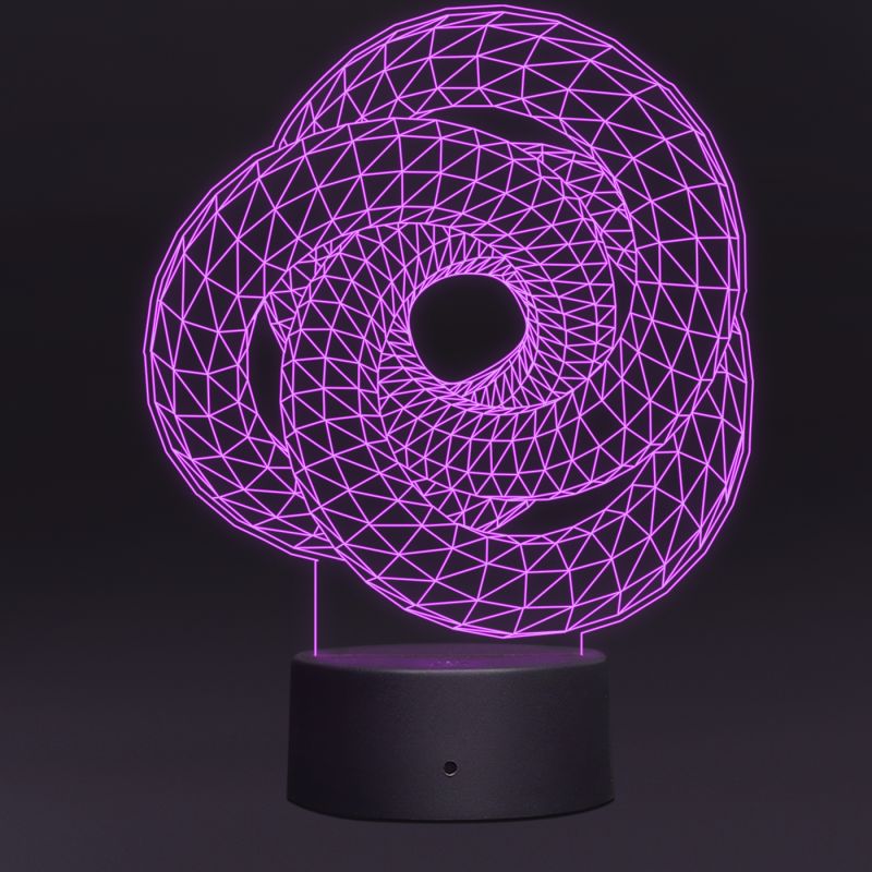 3D Spiral Circle Design Night Lamp