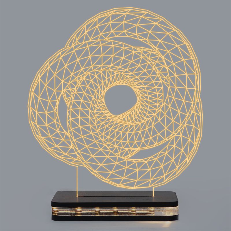 3D Spiral Circle Design Night Lamp