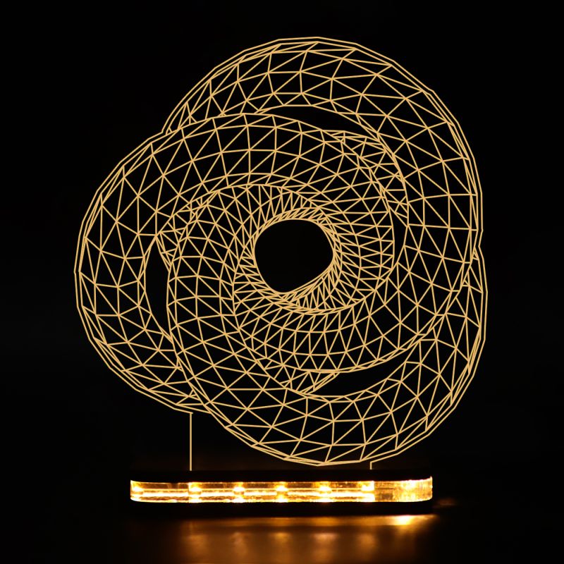 3D Spiral Circle Design Night Lamp