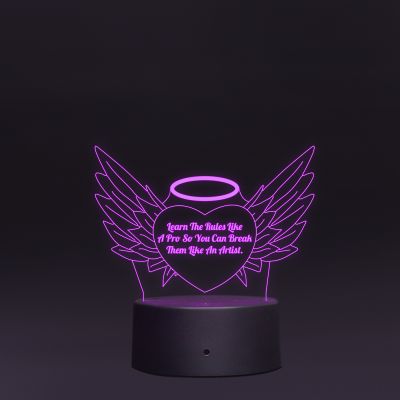 Cute Angle Message With Wings Night Lamp