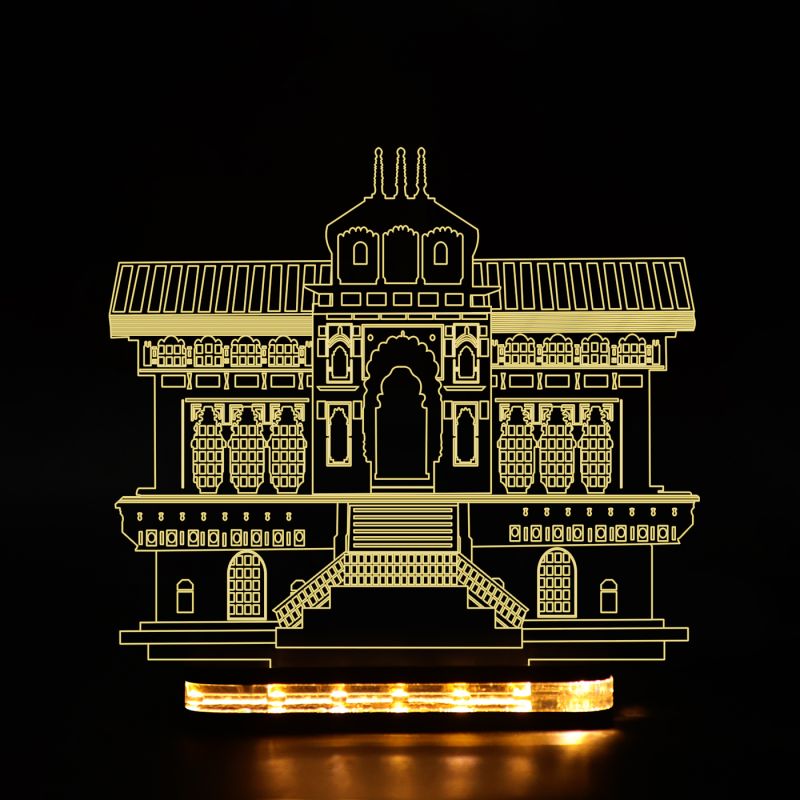 Badrinath Temple Design Night Lamp