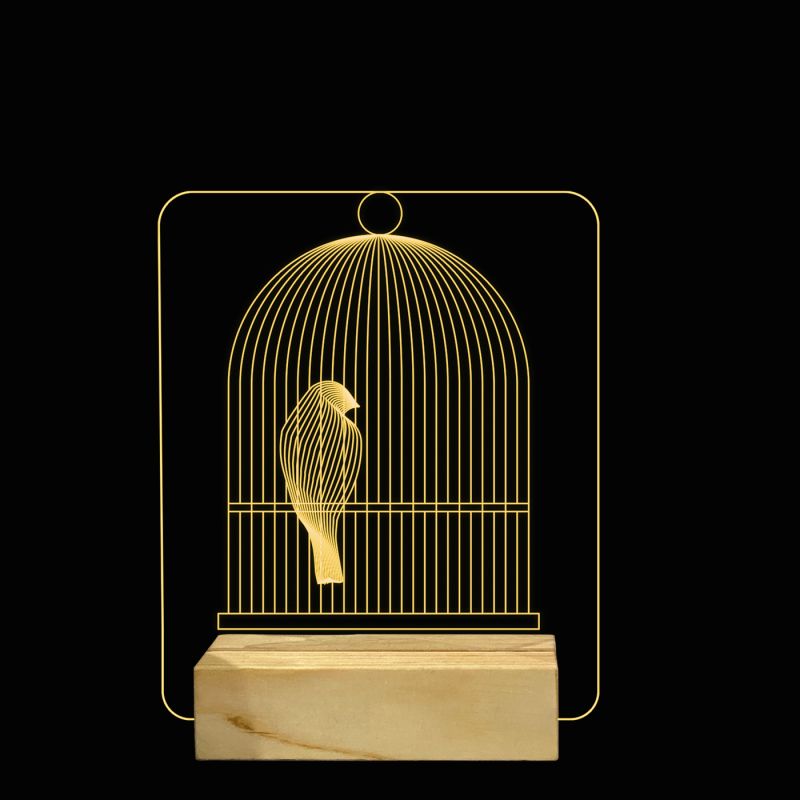 Bird In Cage Night Lamp