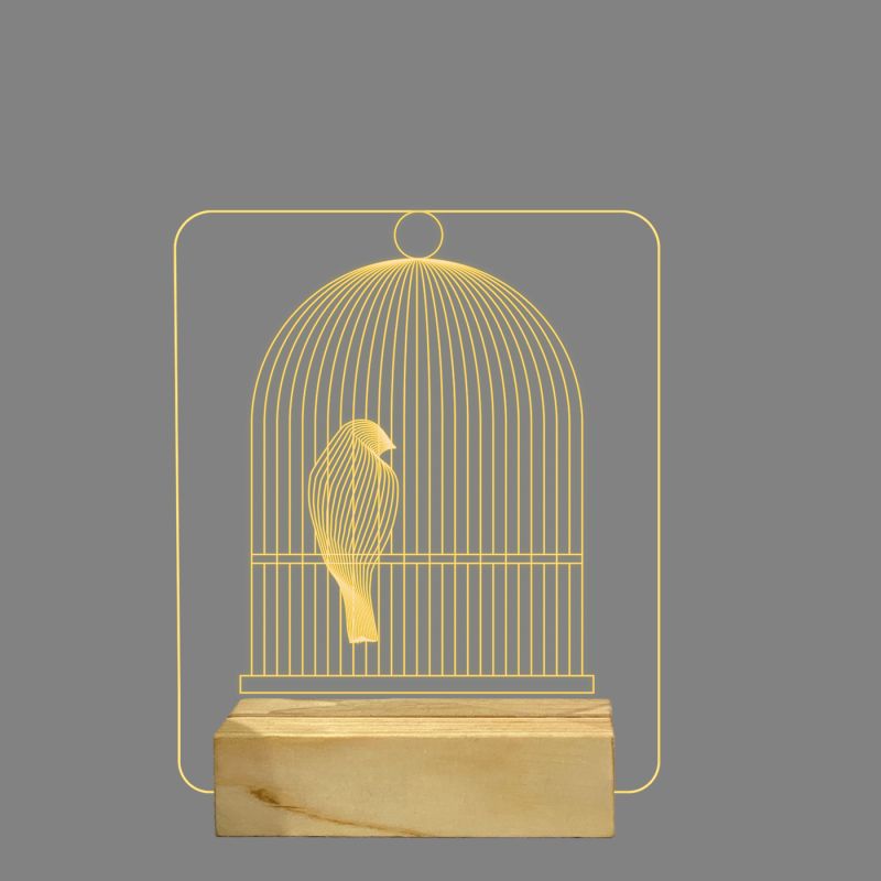 Bird In Cage Night Lamp