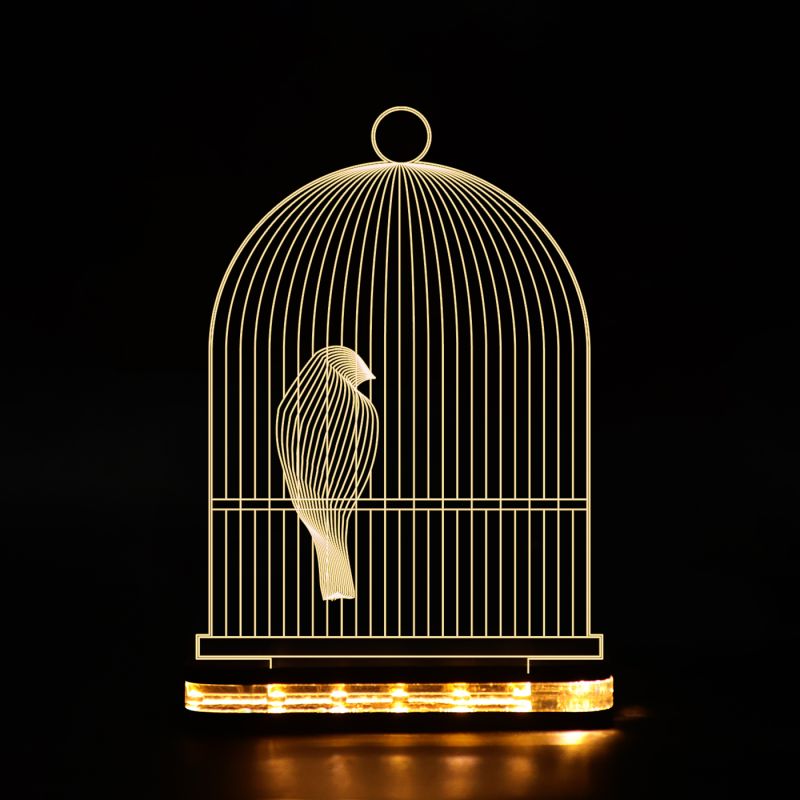 Bird In Cage Night Lamp