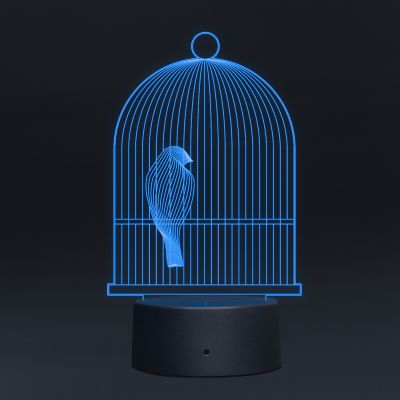 Bird In Cage Night Lamp