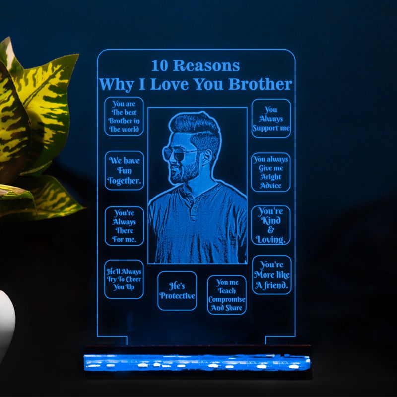 10 Reasons Why I Love You Brother Night Lamp Gift For Brother