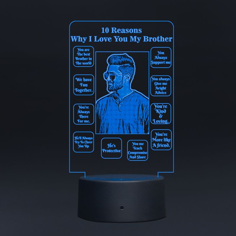 10 Reasons Why I Love You Brother Night Lamp Gift For Brother