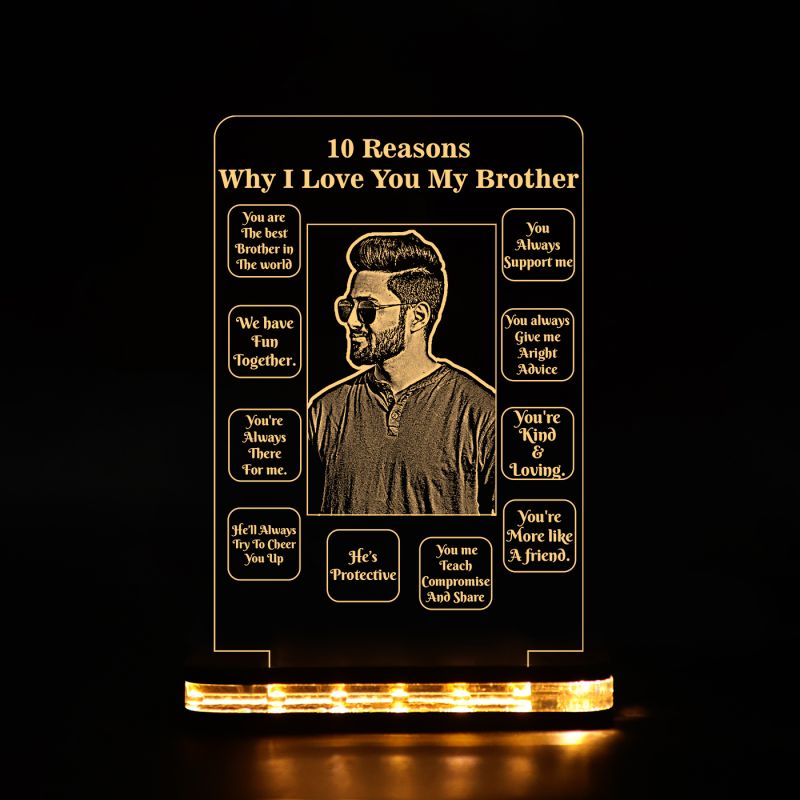 10 Reasons Why I Love You Brother Night Lamp Gift For Brother