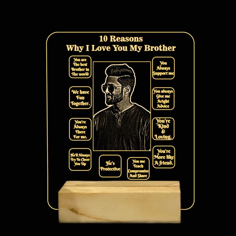 10 Reasons Why I Love You Brother Night Lamp Gift For Brother