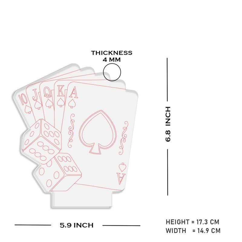Playing Cards With Dice Night Lamp