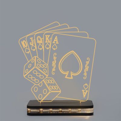 Playing Cards With Dice Night Lamp