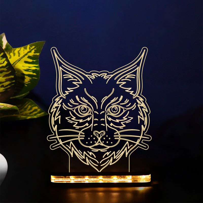 Cat Head Design Night Lamp