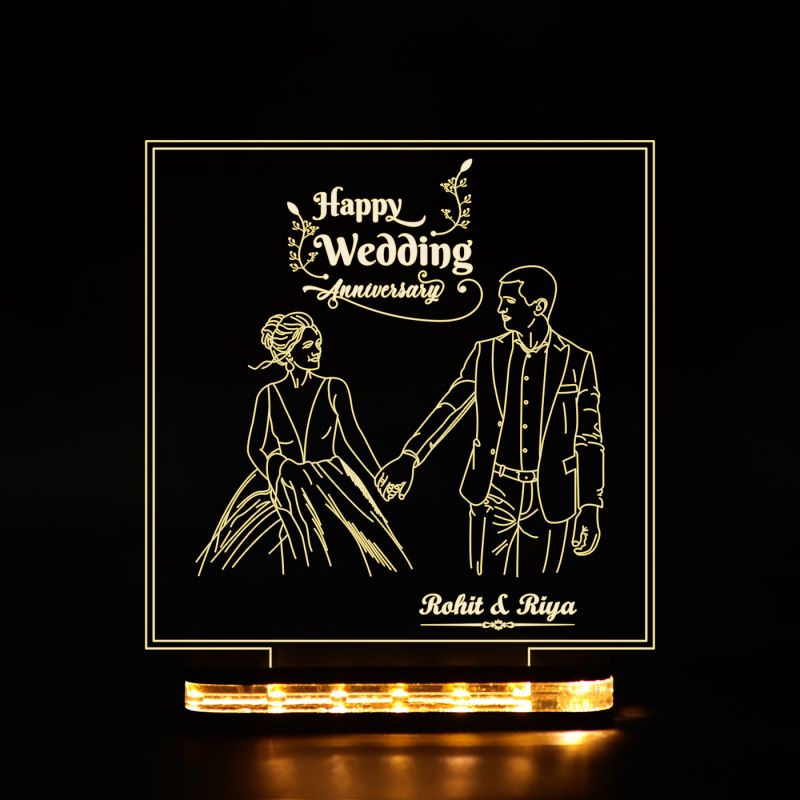 Happy Wedding Anniversary Night Lamp (Customized Names)