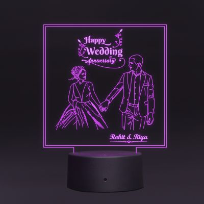 Happy Wedding Anniversary Night Lamp (Customized Names)