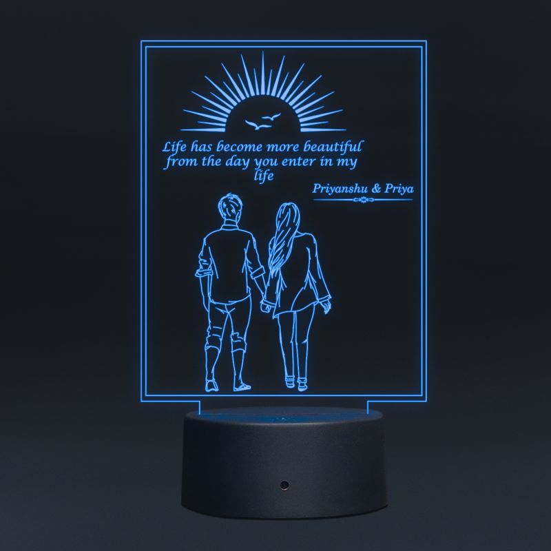 Walking Couple Night Lamp (Customized Name)