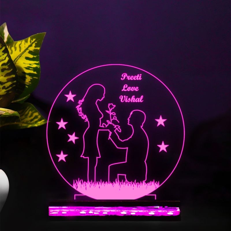 Proposing Couple Night Lamp With Customized Name's