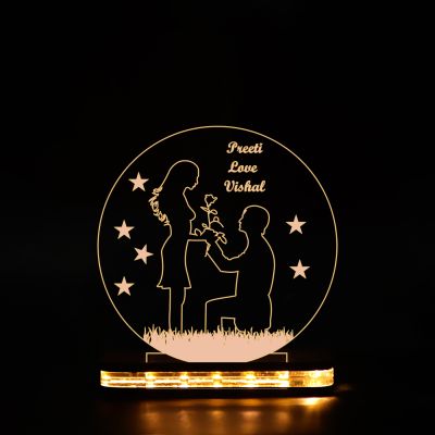 Proposing Couple Night Lamp With Customized Name's