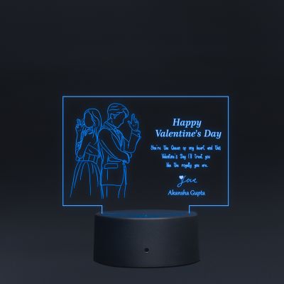 Happy Valentines Day Night Lamp With Customized Name