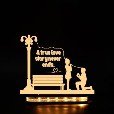 Couple With Cute Text Night Lamp