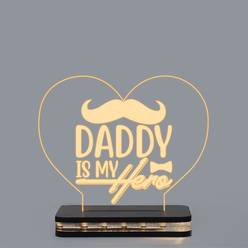 Daddy Is My Hero Text Night Lamp