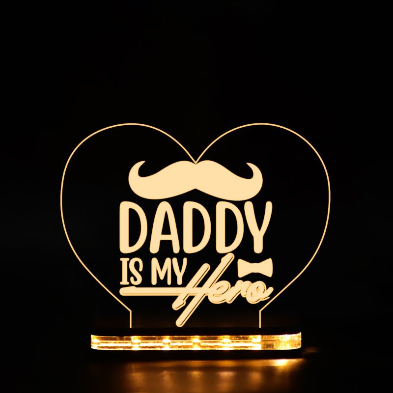 Daddy Is My Hero Text Night Lamp