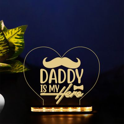 Daddy Is My Hero Text Night Lamp