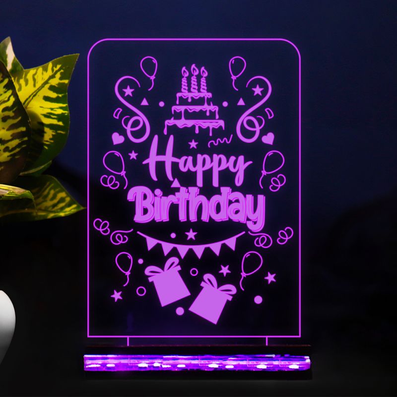 Happy Birthday Text Night Lamp