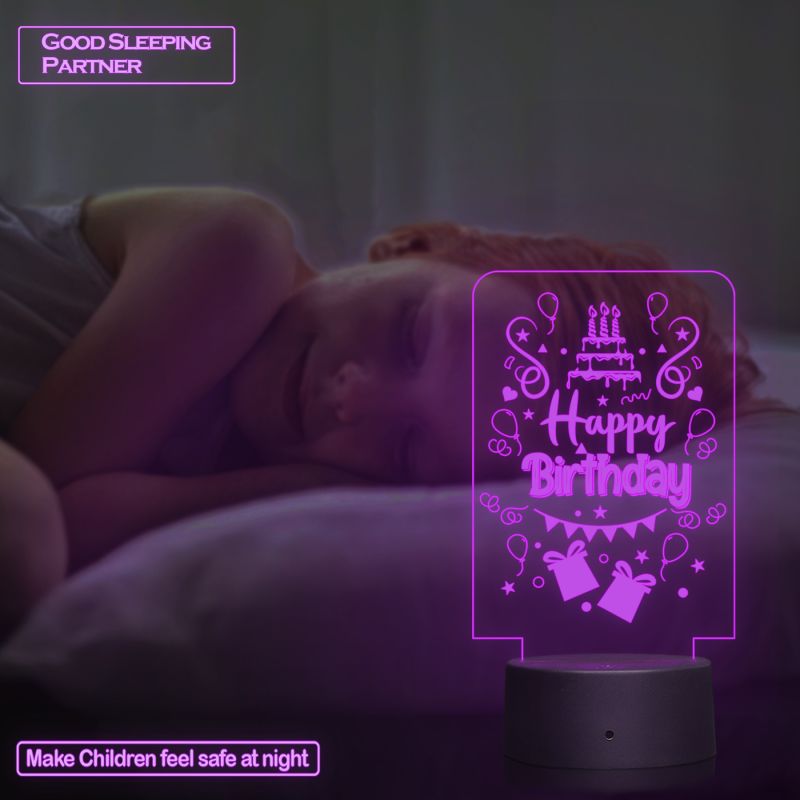 Happy Birthday Text Night Lamp