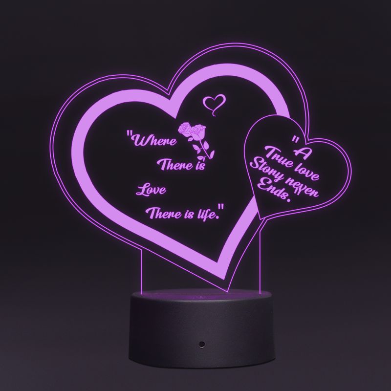 Cute Message With Heart Design Night Lamp