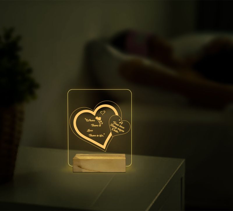 Cute Message With Heart Design Night Lamp