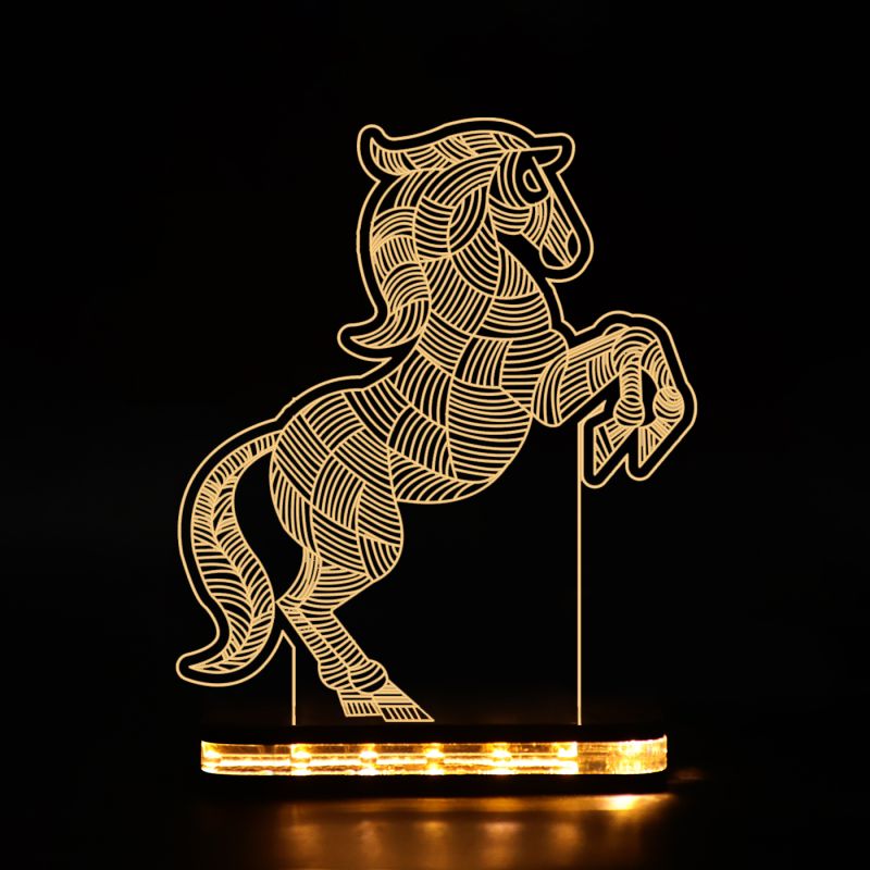 Line Art Horse Design Night Lamp