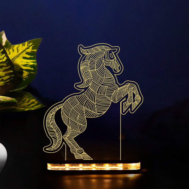 Line Art Horse Design Night Lamp